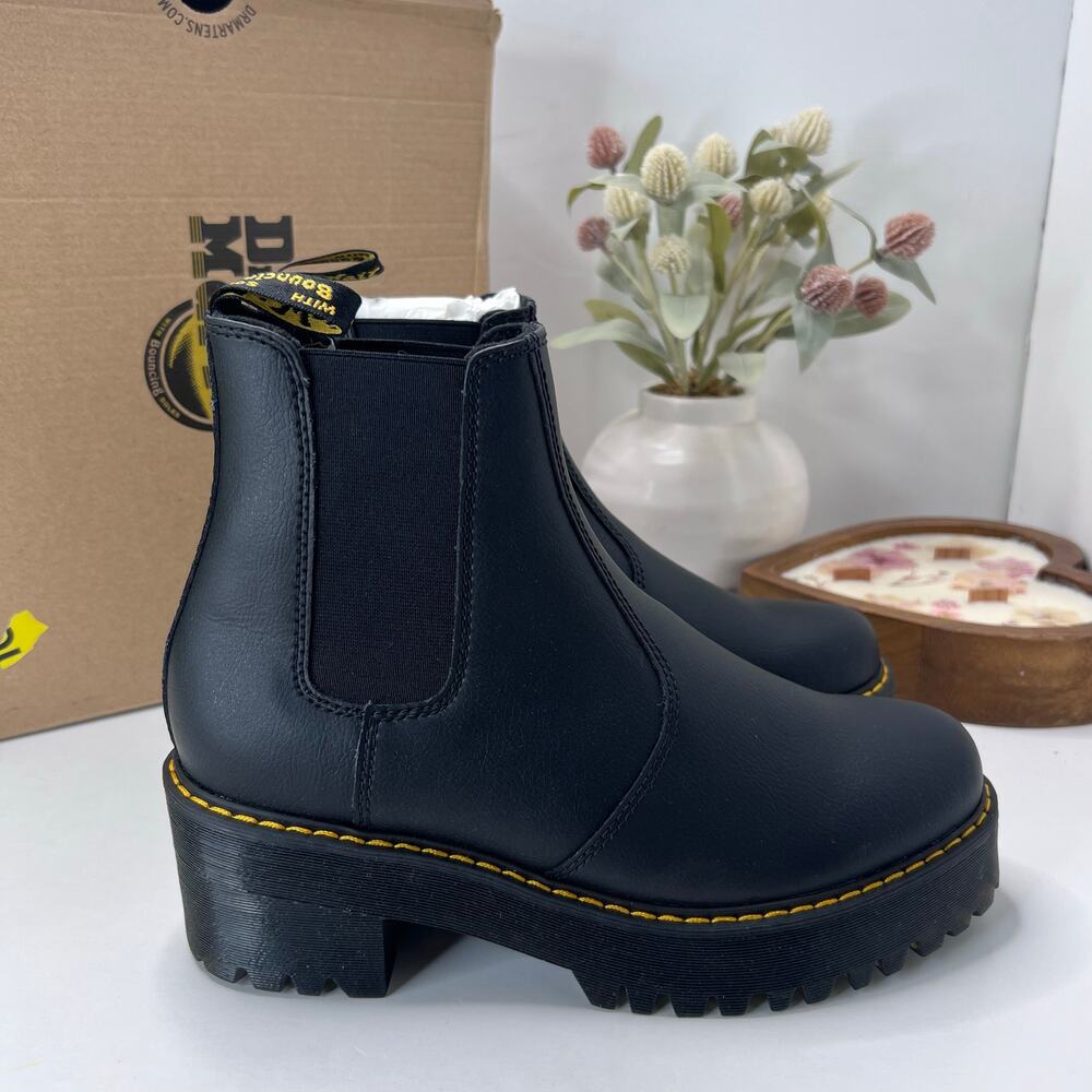 Dr. Martens Sanguine Chelsea Platform Leather Boot Black Women's 9 NWB